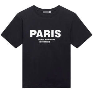 Mint Velvet Black Paris Slogan T Shirt